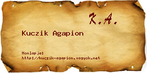 Kuczik Agapion névjegykártya